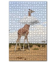 Cakapuzzle Başı Bulutlardaki Zürafa Puzzle Yapboz MDF (Ahşap) (255 Parça)