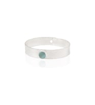 Kadir Jewellery 925 Ayar Gümüş Kaplama El İşçiliği Zirkon Taşlı Kadın Kelepçe Bilezik (Açık Mavi)