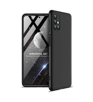 Samsung Galaxy M31S Kılıf 3 Parça Slim Sert Silikon Kapak AYS (Siyah)
