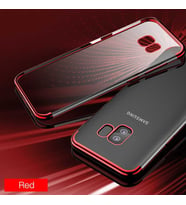 Galaxy S9 Kılıf Dört Köşeli Lazer Silikon Kılıf (Kırmızı)