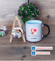 Anneye Doğum Günü Hediyesi Kupa Bardak Beyaz ve Fotoğraflı Ahşap Anahtarlık Hediye (Model 9)