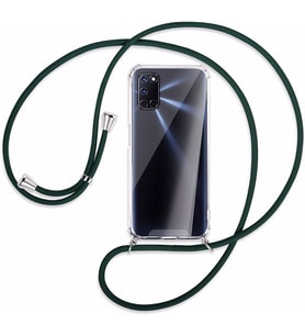 Oppo A72 Şeffaf Boyun Omuz Askılı İpli Korumalı Silikon Kılıf (Beyaz)