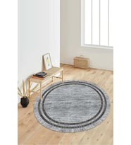 Dijital Baskılı Kaymaz Taban Yıkanabilir Yuvarlak Salon Halısı Koridor Halısı Paspas NDY-HY-1308 (Gri)