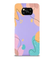 PrintiFy Xiaomi Poco X3 NFC Uyumlu Lansman Kılıf Karışık Renkler Tasarımlı İçi Kadife Kapak (Lila)