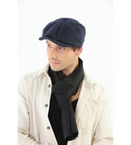 Erkek Kasket Peaky Blinders Kaşe Kumaş Şapka Kasket (Lacivert)