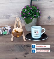 Sevgiliye Hediye Türk Kahvesi Fincanı Ahşap Altlıklı ve Fotoğraflı Ahşap Anahtarlık Hediye (Model 7)
