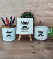 You Are My King Hediye Sepeti Kupa Bardak T Kulplu, Kalemlik ve Dekoratif Taş Babaya Doğum Günü Babalar Günü Hediyesi (Model 8)