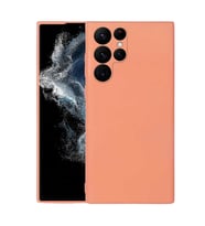 Samsung Galaxy S22 Ultra Kılıf Özel Orijinal Lansman Serisi, İçi Kadife, Pürüzsüz Yumuşak ve Mat TPU Silikon (Turuncu)