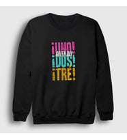 Presmono Unisex Bordo Uno Dos Tre Green Day Sweatshirt 55863tt (Siyah)