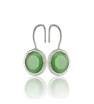 Kadir Jewellery Gümüş Kaplama Kadın Taşlı Küpe -El İşçiliği Ve Hipoalerjenik Küpe (Yeşil)