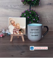 Babaanneye Hediye Fotoğraflı Dekoratif Taş, Kupa Bardak Beyaz Hediye (Model 10)
