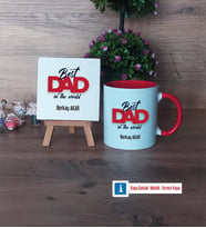 Babaya Hediye Dekoratif Taş, Kupa Bardak Kırmızı Hediye Babaya Doğum Günü Hediyesi (Model 1)