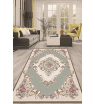 Dijital Kaymaz Taban Yıkanabilir Modern Renkli Salon Halısı Mutfak Halısı Yolluk ND-HT-185 (Mavi)