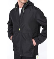 Ghassy Co Erkek Rüzgarlık/Yağmurluk Outdoor Yırtmaç Detaylı Mevsimlik Spor Ceket (Siyah)