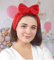 Sevdam Hediyelik Papyonlu Saç Bandı - Makyaj Bandı - Uyku Bandı (Kırmızı)