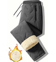 Ghassy Co. Unisex Çift Katman Ultra Termal Su ve Rüzgar Geçirmez Kayak Motorcu İçi Kürklü Pantolon  (Siyah)