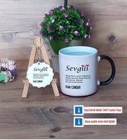 Sevgiliye Hediye Kupa Bardak Kırmızı ve Ahşap Anahtarlık Hediye (Model 8)