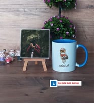 Baykuş Fotoğraflı Dekoratif Taş, Kupa Bardak Beyaz Hediye (Model 4)