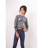 Toontoy Kız Çocuk Yıldızlı Dream Baskılı Sweatshirt (Antrasit Melanj)