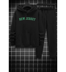 Unisex New Jersey Eşofman Takımı (Siyah)