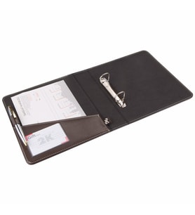Evrak Sunum Tanıtım Firma Klasörü 4 cm 2 Halkalı A5 250 Yaprak Kapasiteli Ring Binder File Vegan 20x23 cm (KAHVE)