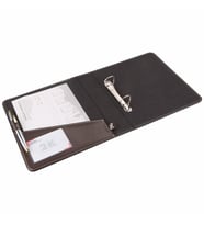 Evrak Sunum Tanıtım Firma Klasörü 4 cm 2 Halkalı A5 250 Yaprak Kapasiteli Ring Binder File Vegan 20x23 cm (KAHVE)
