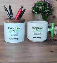 Mekatronik Mühendisi Hediye Sepeti Kupa Bardak T Kulplu, Kalemlik Hediyeleri Mühendisler Günü Hediyesi (Model 8)