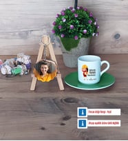 Mühendisler Günü Hediyesi Türk Kahvesi Fincanı Ahşap Altlıklı ve Fotoğraflı Ahşap Anahtarlık Hediye (Model 9)