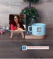Halaya Hediye Fotoğraflı Dekoratif Taş, Kupa Bardak Beyaz Hediye (Model 8)