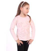 Toontoy Kız Çocuk 4lü Ayıcık Baskılı Tişört (Pudra)