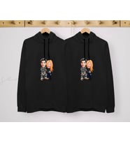 BK Gift Kişiye Özel Sevgililer Karikatürlü İkili Siyah Sweatshirt Seti, Sevgililer Hediye, Çift Hediyesi, Yıl Dönümü Hediyesi, Kişiye Özel Sweatshirt (Model 7)