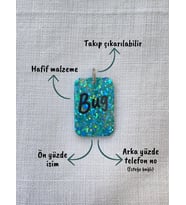 Dikdörtgen Şeklinde Kedi/ Köpek- İsimliği/ Künyesi (Yeşil)