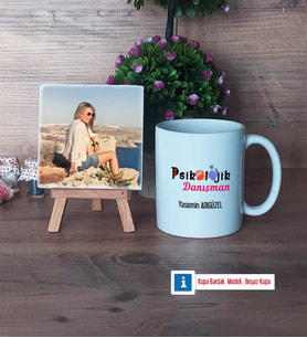 Psikolojik Danışman Fotoğraflı Dekoratif Taş, Kupa Bardak Beyaz Hediye Psikolojik Danışmana Hediye (Model 1)