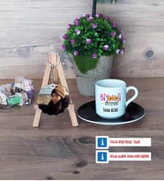 Biyoloji Öğretmeni Türk Kahvesi Fincanı Ahşap Altlıklı ve Fotoğraflı Ahşap Anahtarlık Hediye (Model 7)