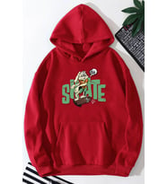 Unisex All Day Rabbit Baskılı Sweatshirt (A.Kırmızı)