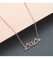Kişiye Özel 925 Ayar Gümüş Dalga Kolye (Rose)