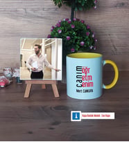 Öğretmene Hediye Fotoğraflı Dekoratif Taş, Kupa Bardak Beyaz Hediye (Model 7)