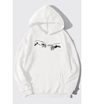 Unisex Michelangelo Baskılı Sweatshirt (A.Beyaz)