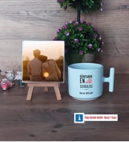 Sevgiliye Hediye Fotoğraflı Dekoratif Taş, Kupa Bardak Beyaz Hediye (Model 12)