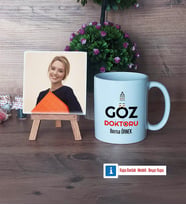 Göz Doktoru Fotoğraflı Dekoratif Taş, Kupa Bardak Beyaz Hediye Tıp Bayramı Hediyesi (Model 1)