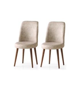 Modern Yemek Odası Mutfak Sandalyesi Gonca 2 Li Set (Krem)