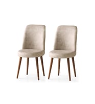 Modern Yemek Odası Mutfak Sandalyesi Gonca 2 Li Set (Krem)