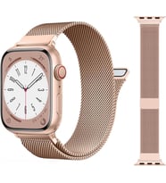 Uyumlu Model Apple Watch 42mm 44mm 45mm 49mm Kordon Milano Loop Metal Kordon 1/2/3/4/5/6/se/7 (Rose)