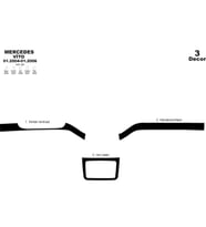 Meriç® Mercedes Vito Ön Torpido Kaplama Maun 3 Parça 2004-2006 (Piano Black)