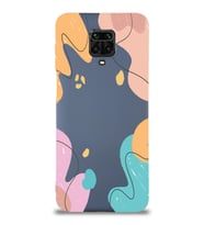 PrintiFy Xiaomi Redmi Note 9s Uyumlu Lansman Kılıf Karışık Renkler Tasarımlı İçi Kadife Kapak (Petrol Mavisi)