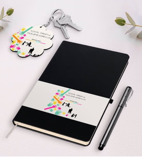 BK Gift Kişiye Özel Sosyal Yardım Ve İnceleme Görevlisi Beyaz Defter Kalem Ve Anahtarlık Hediye Seti-2 (Model 2)