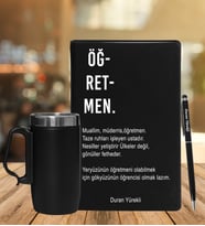Öğretmenler Gününe Özel Defter Kalem Ve Termos Seti (Model 3)