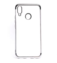 Huawei P Smart Plus Kılıf Zore Dört Köşeli Lazer Silikon Kılıf (Gri)