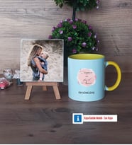 Anneye Doğum Günü Hediyesi Fotoğraflı Dekoratif Taş, Kupa Bardak Beyaz Hediye (Model 7)