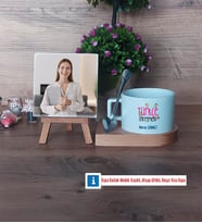 Türkçe Öğretmeni Fotoğraflı Dekoratif Taş, Kupa Bardak Beyaz Hediye (Model 8)